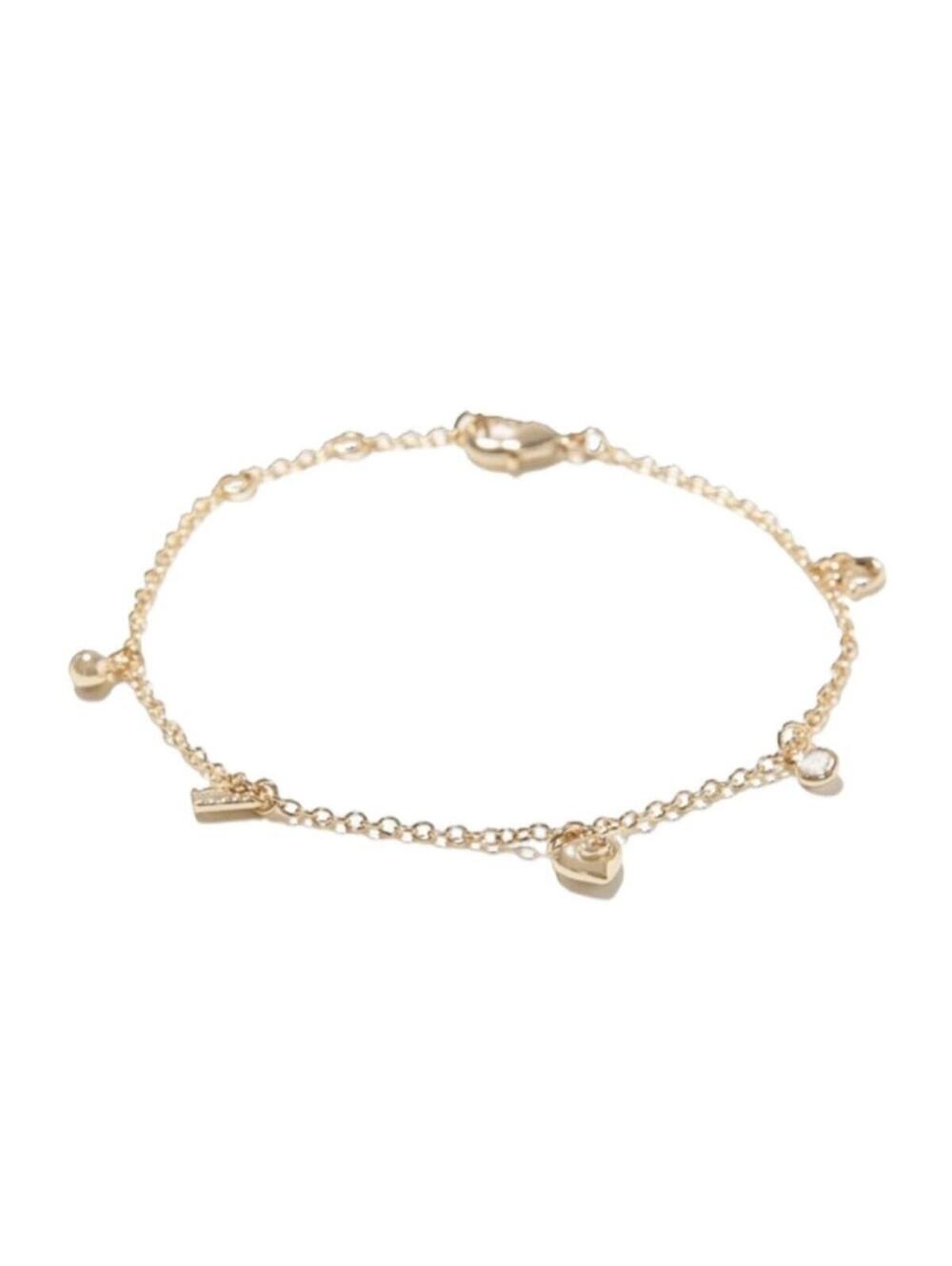 Coach Darling Dainty Charm Bracelet NWT CZ Heart Gold Plated Original Packaging
